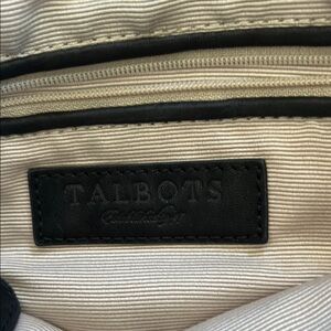 Talbots Black Bag with Classic Pinstripe Lining